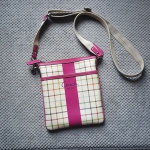 Coach Pink Plaid Crossbody